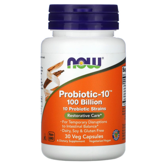 NOW Foods, Probiotic-10, 100 miliardów dolarów, 30 kapsułek roślinnych