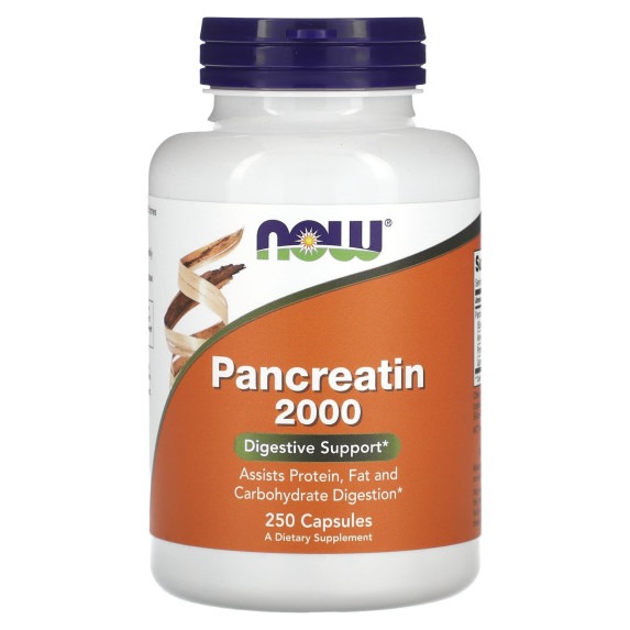 NOW Foods, Pancreatin 2000, 250 kapsułek