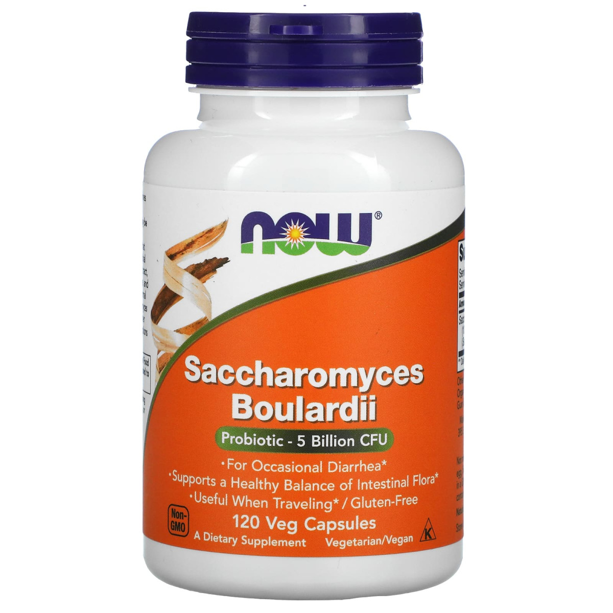 NOW Foods, Saccharomyces Boulardii, 5 miliardów CFU, 120 kapsułek wegetariańskich