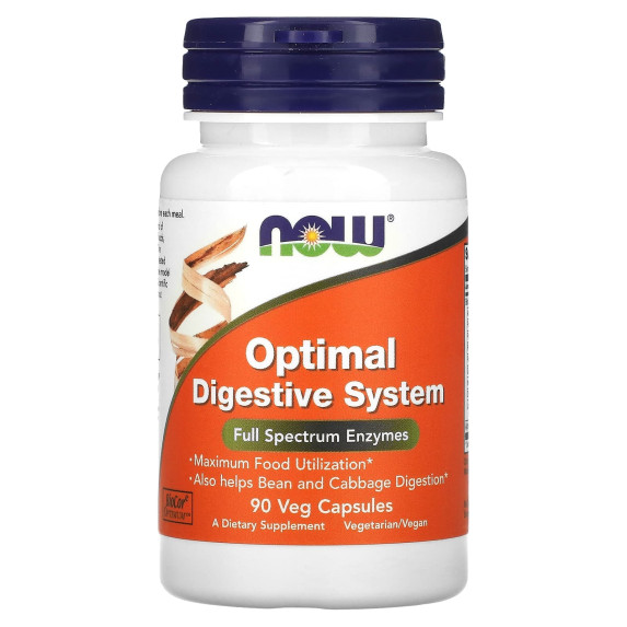 NOW Foods, Optimal Digestive System, 90 kapsułek roślinnych