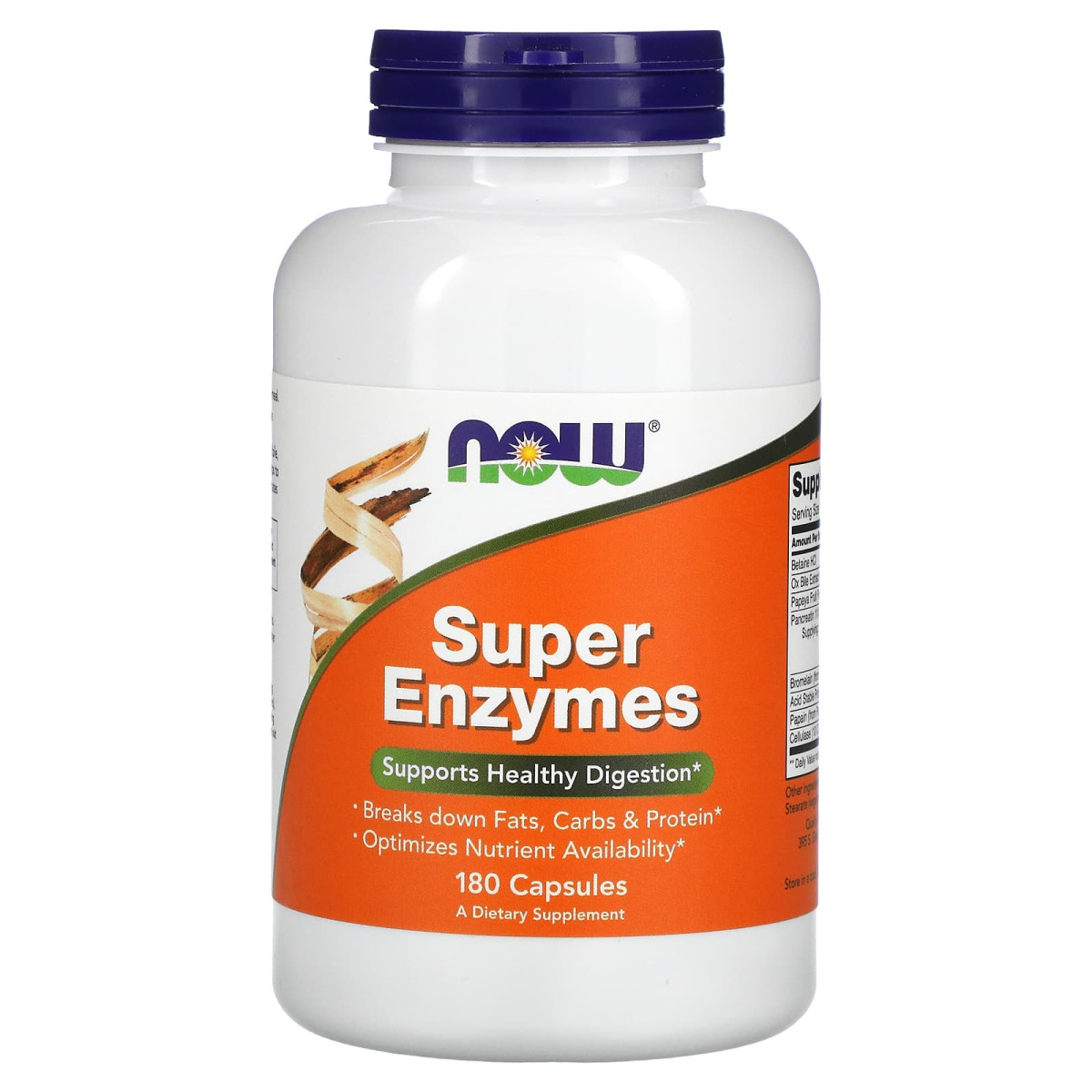 NOW Foods, Kompleks enzymów Super Enzymes, 180 kapsułek