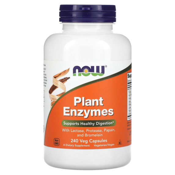 NOW Foods, Enzymy roślinne, 240 kapsułek wegetariańskich