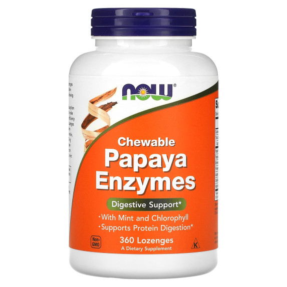 NOW Foods, Enzymy z papai do żucia, 360 pastylek do ssania