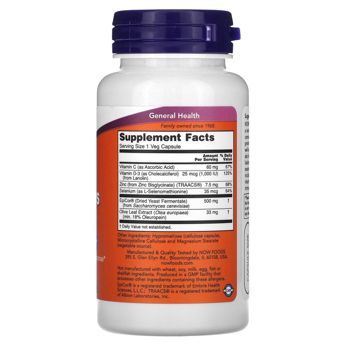 NOW Foods, EpiCor Plus Immunity, 60 kapsułek roślinnych