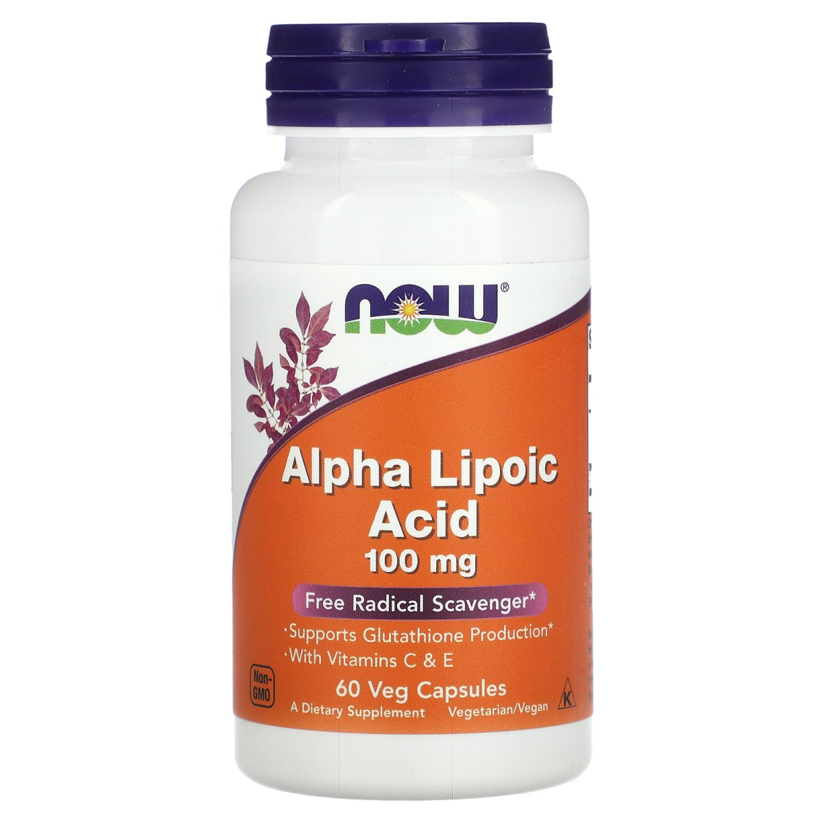 NOW Foods, Kwas alfa-liponowy, 100 mg, 60 kapsułek roślinnych