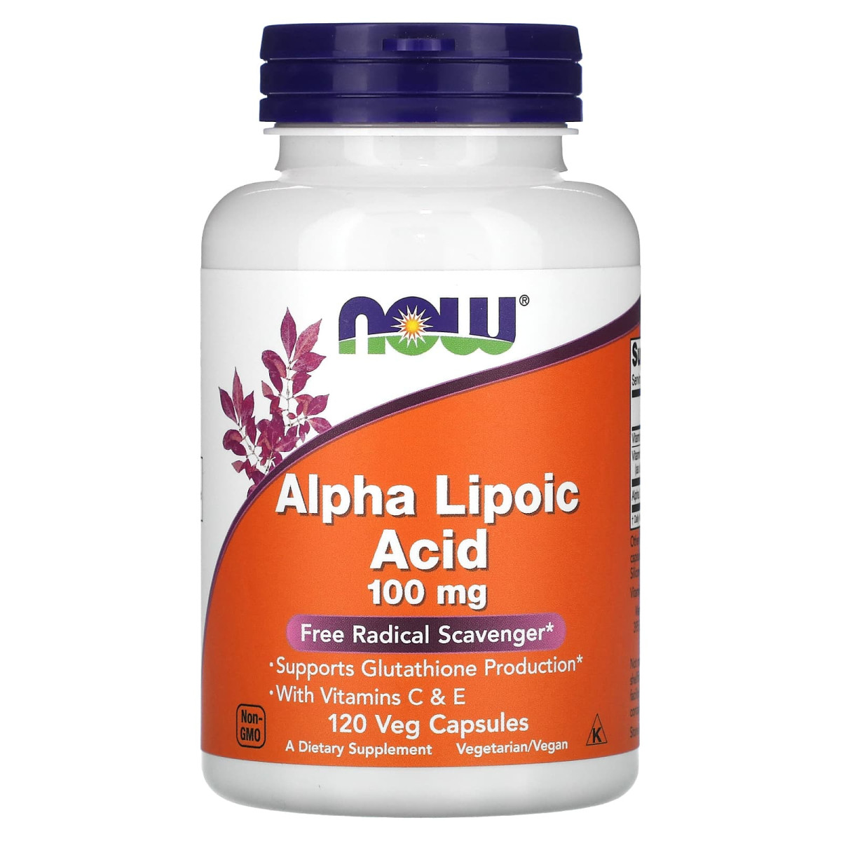 NOW Foods, Kwas alfa-liponowy, 100 mg, 120 kapsułek roślinnych