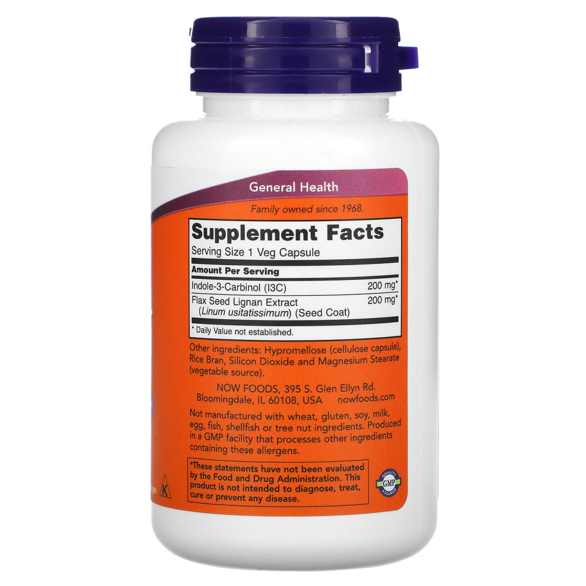 NOW Foods, Indolo-3-karbinol, 200 mg, 60 kapsułek roślinnych