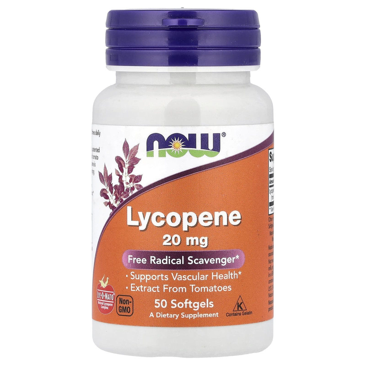 NOW Foods, Likopen, 20 mg, 50 kapsułek miękkich