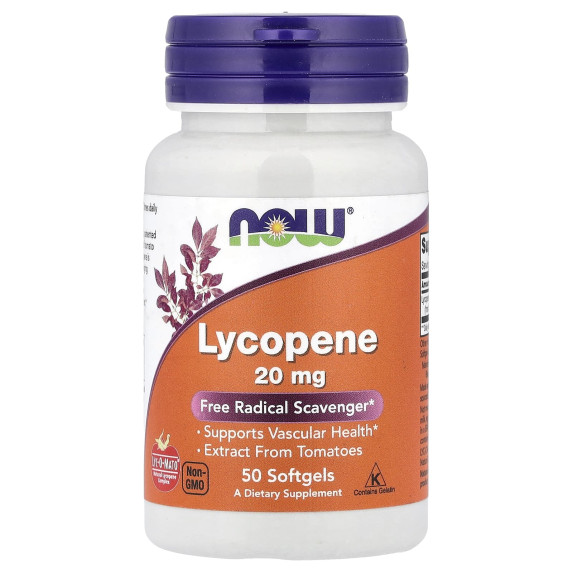 NOW Foods, Likopen, 20 mg, 50 kapsułek miękkich