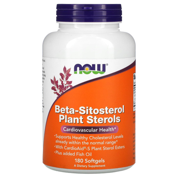 NOW Foods, Sterole roślinne z beta-sitosterolem, 180 kapsułek miękkich