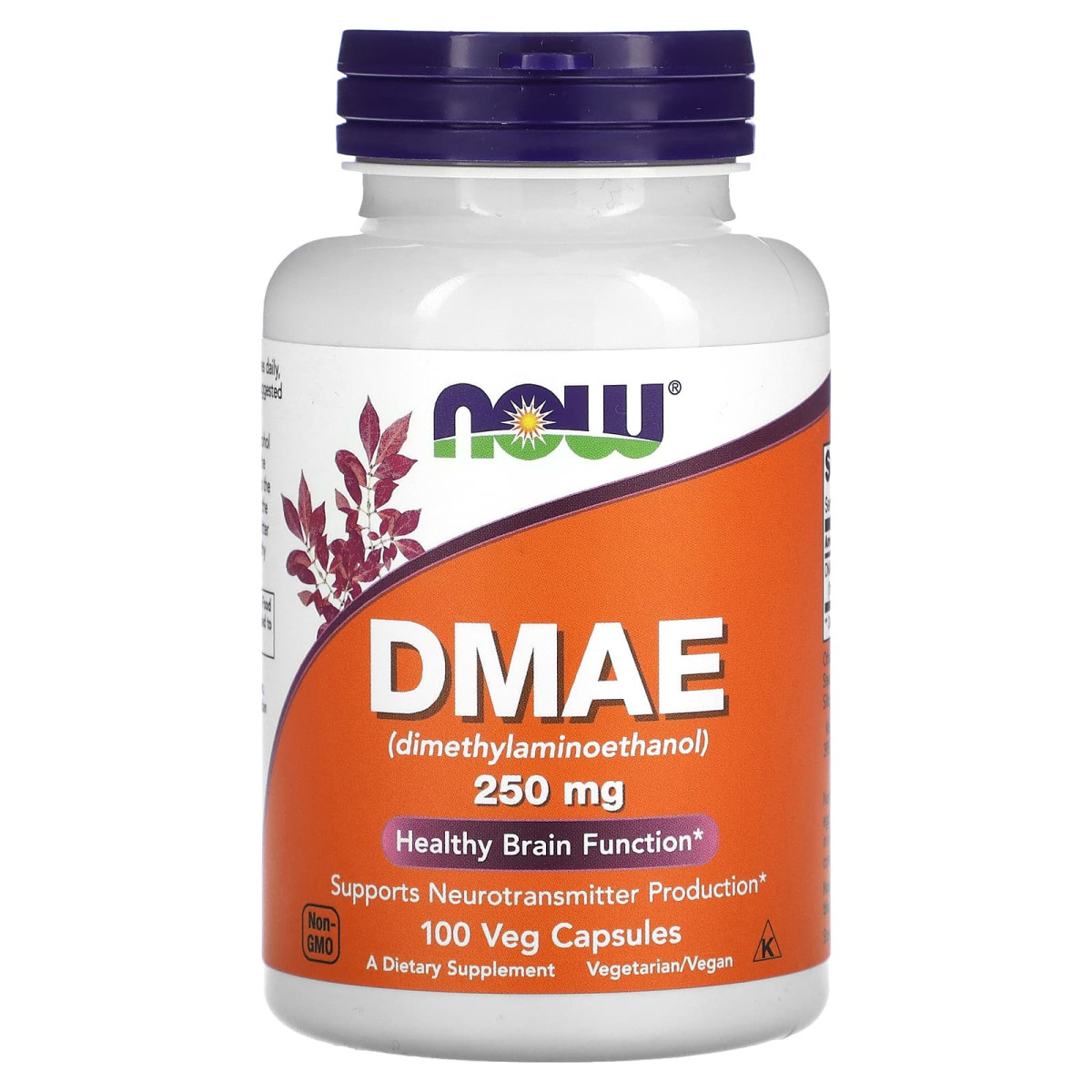 NOW Foods, DMAE, 250 mg, 100 kapsułek roślinnych