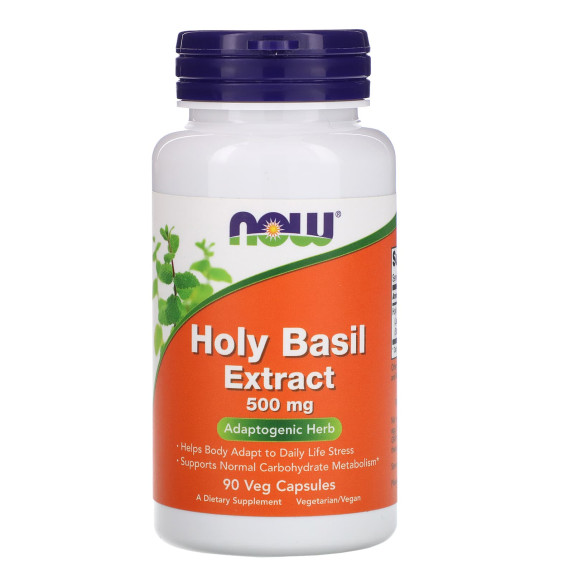 NOW Foods, Ekstrakt z bazylii świętej, 500 mg, 90 kapsułek roślinnych