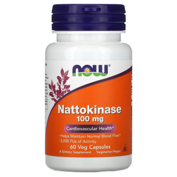 NOW Foods, Nattokinaza, 100 mg, 60 kapsułek roślinnych