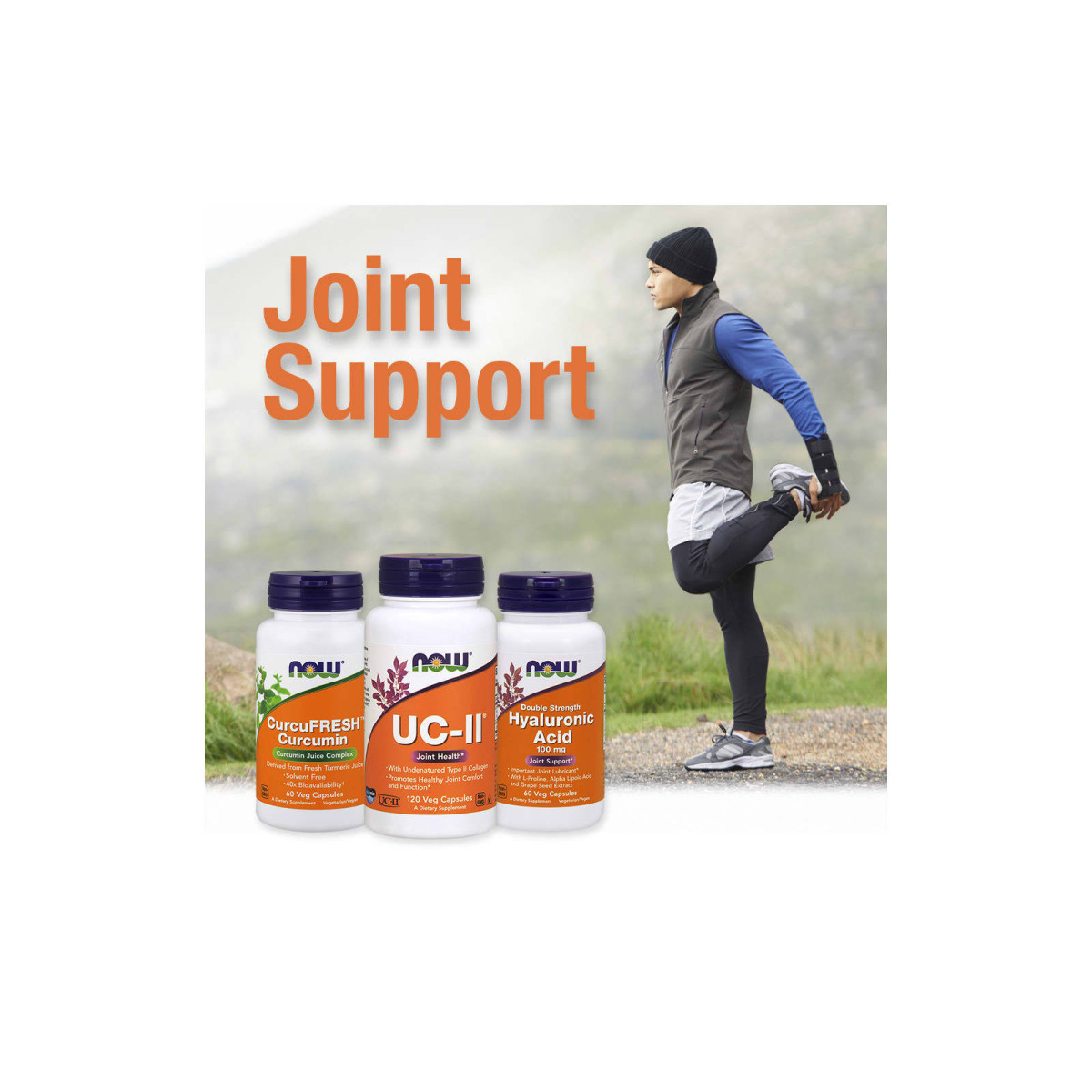 NOW Foods, Kwas hialuronowy z MSM, 50 mg, 120 kapsułek roślinnych
