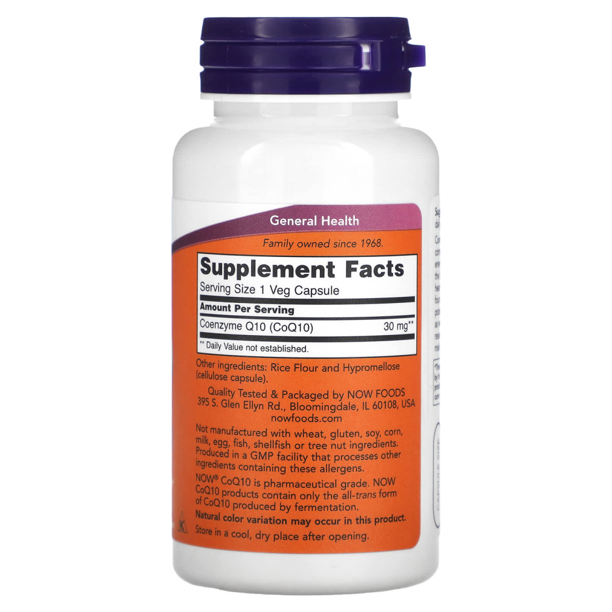 NOW Foods, Koenzym Q10, 30 mg, 60 kapsułek roślinnych