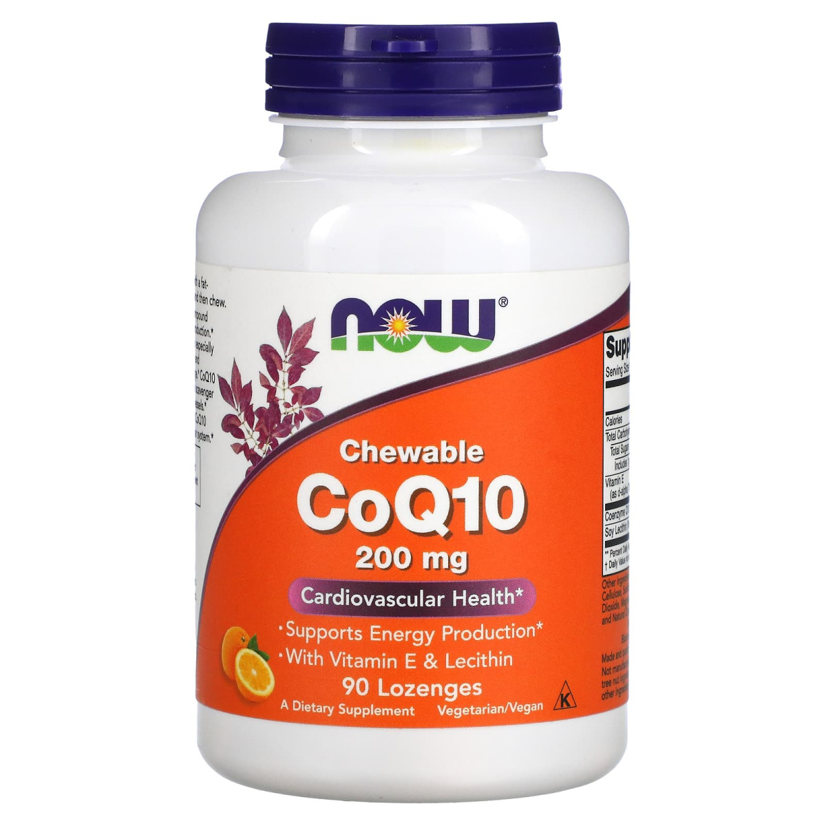 NOW Foods, Koenzym Q10 do żucia, 200 mg, 90 pastylek