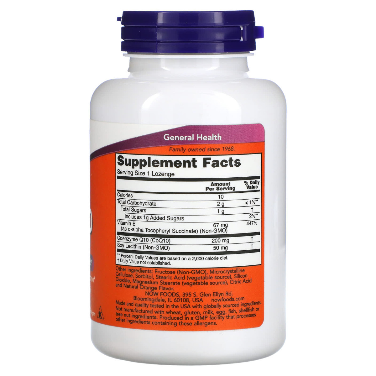 NOW Foods, Koenzym Q10 do żucia, 200 mg, 90 pastylek