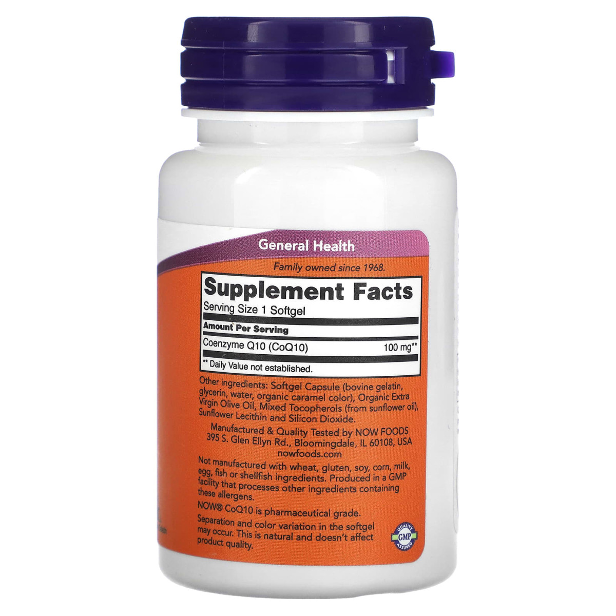 NOW Foods, Koenzym Q10, 100 mg, 50 kapsułek miękkich