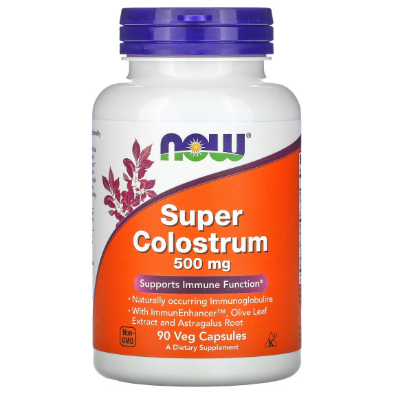 NOW Foods, Super Colostrum, 500 mg, 90 kapsułek roślinnych