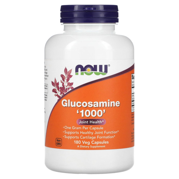 NOW Foods, Glukozamina 1000, 180 kapsułek roślinnych (1000 mg na kapsułkę)