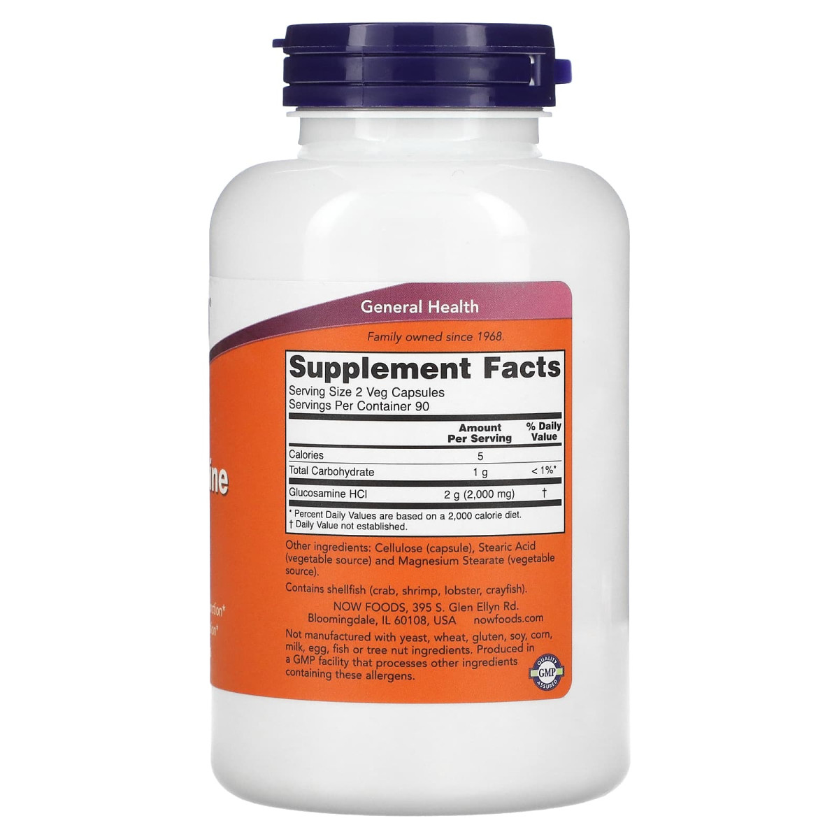 NOW Foods, Glukozamina 1000, 180 kapsułek roślinnych (1000 mg na kapsułkę)