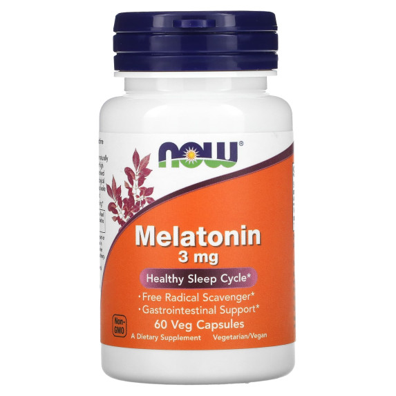 NOW Foods, Melatonina, 3 mg, 60 kapsułek wegetariańskich