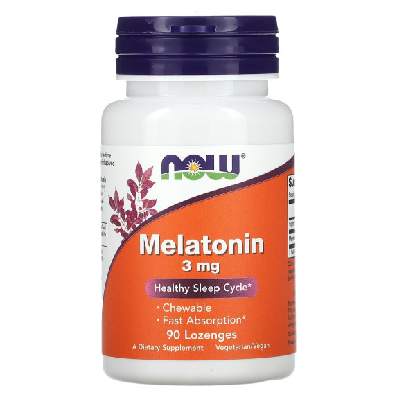 NOW Foods, Melatonina, 3 mg, 90 pastylek