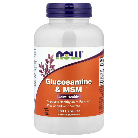 NOW Foods, Glukozamina i MSM, 180 kapsułek roślinnych