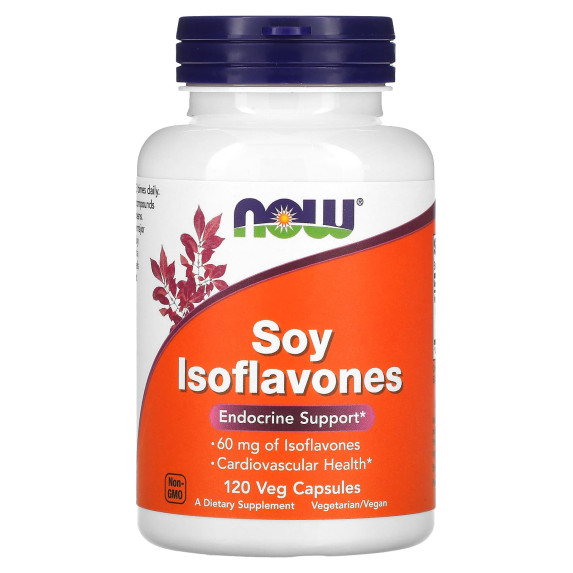 NOW Foods, Izoflawony sojowe, 120 kapsułek roślinnych