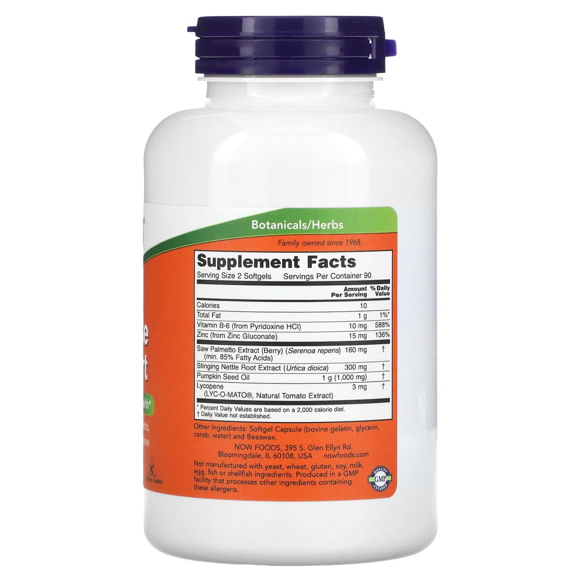 NOW Foods, Prostate Support, 180 miękkich kapsułek