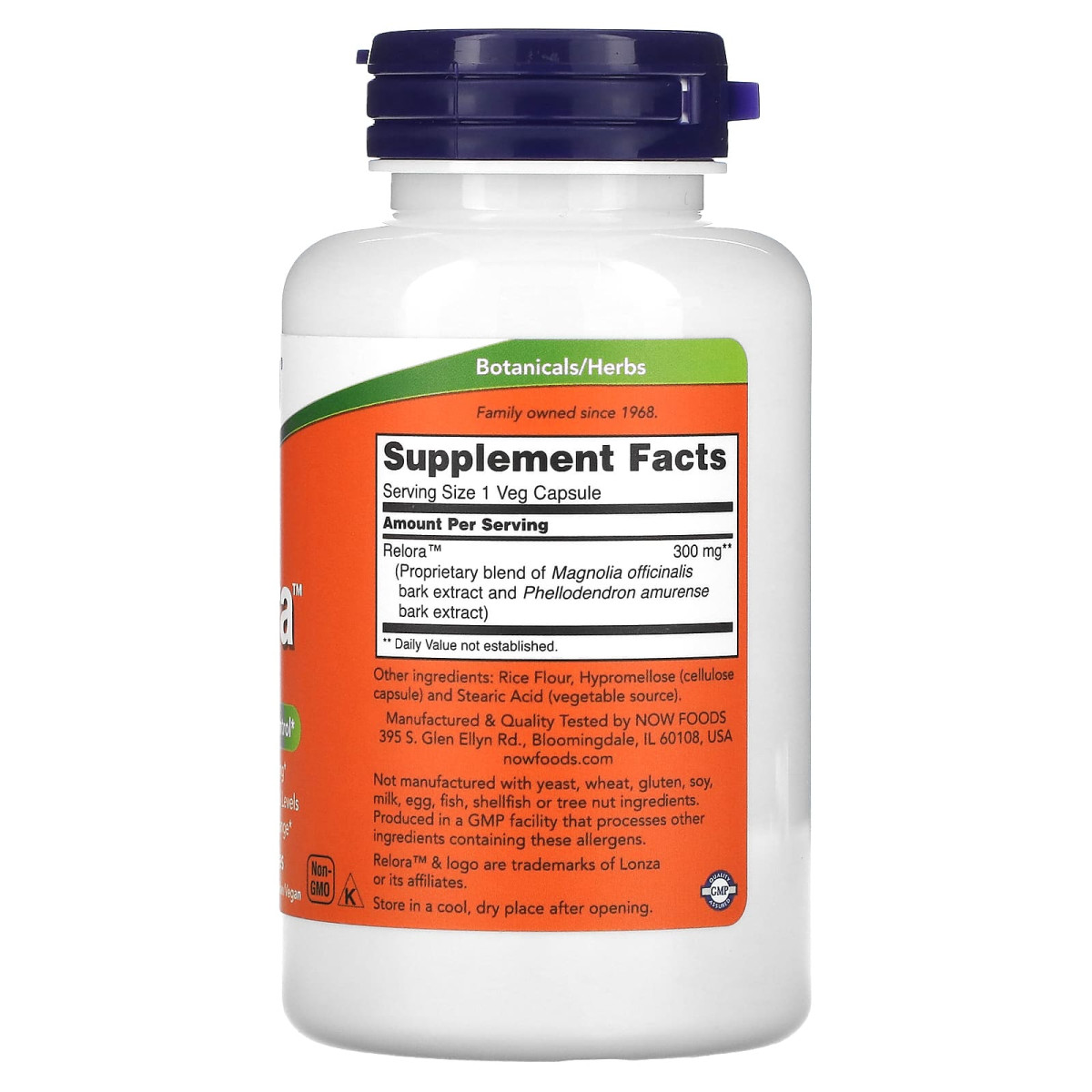 NOW Foods, Relora, 300 mg, 120 kapsułek roślinnych