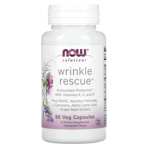 NOW Foods, Solutions, Wrinkle Rescue, 60 kapsułek roślinnych