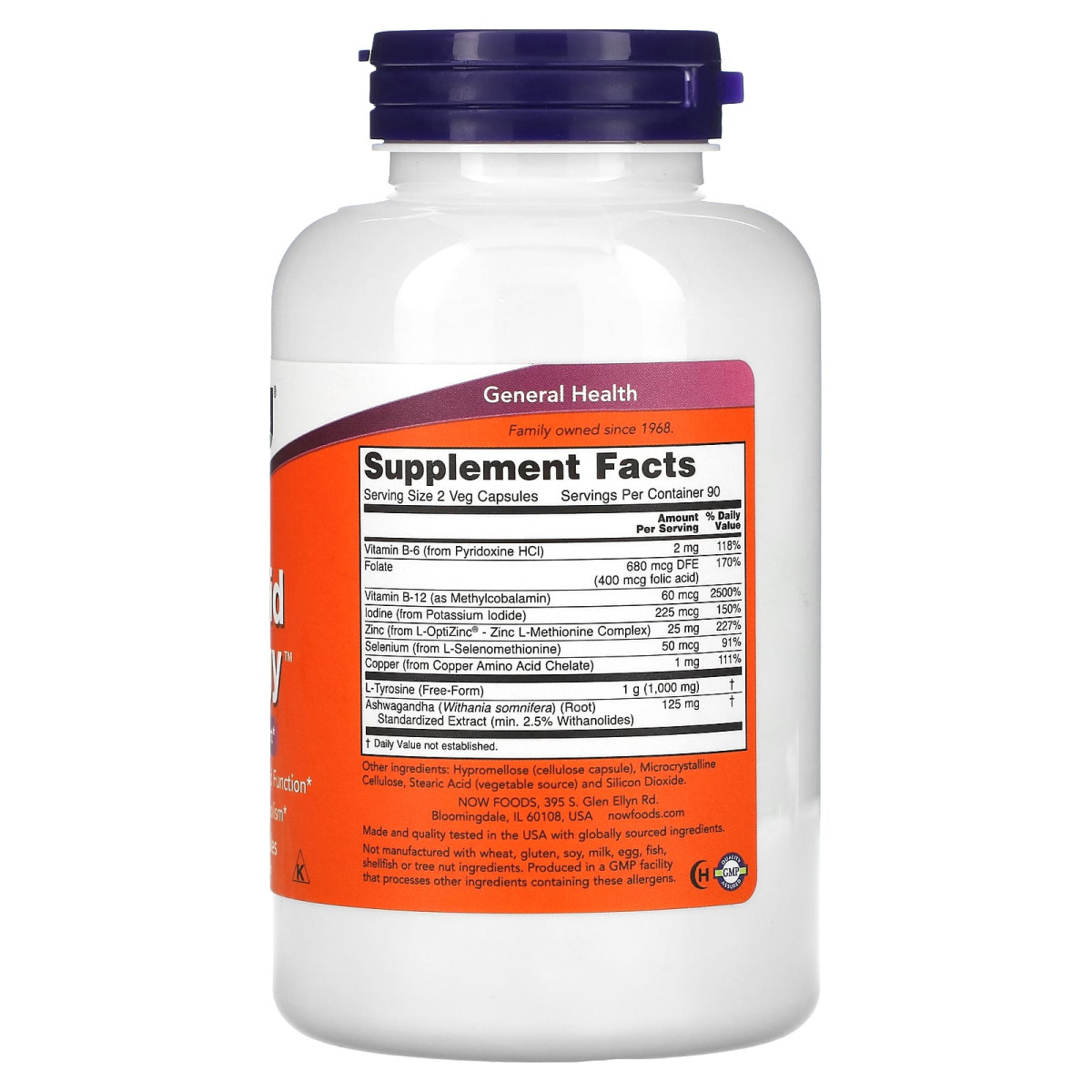 NOW Foods, Thyroid Energy, 180 kapsułek wegetariańskich