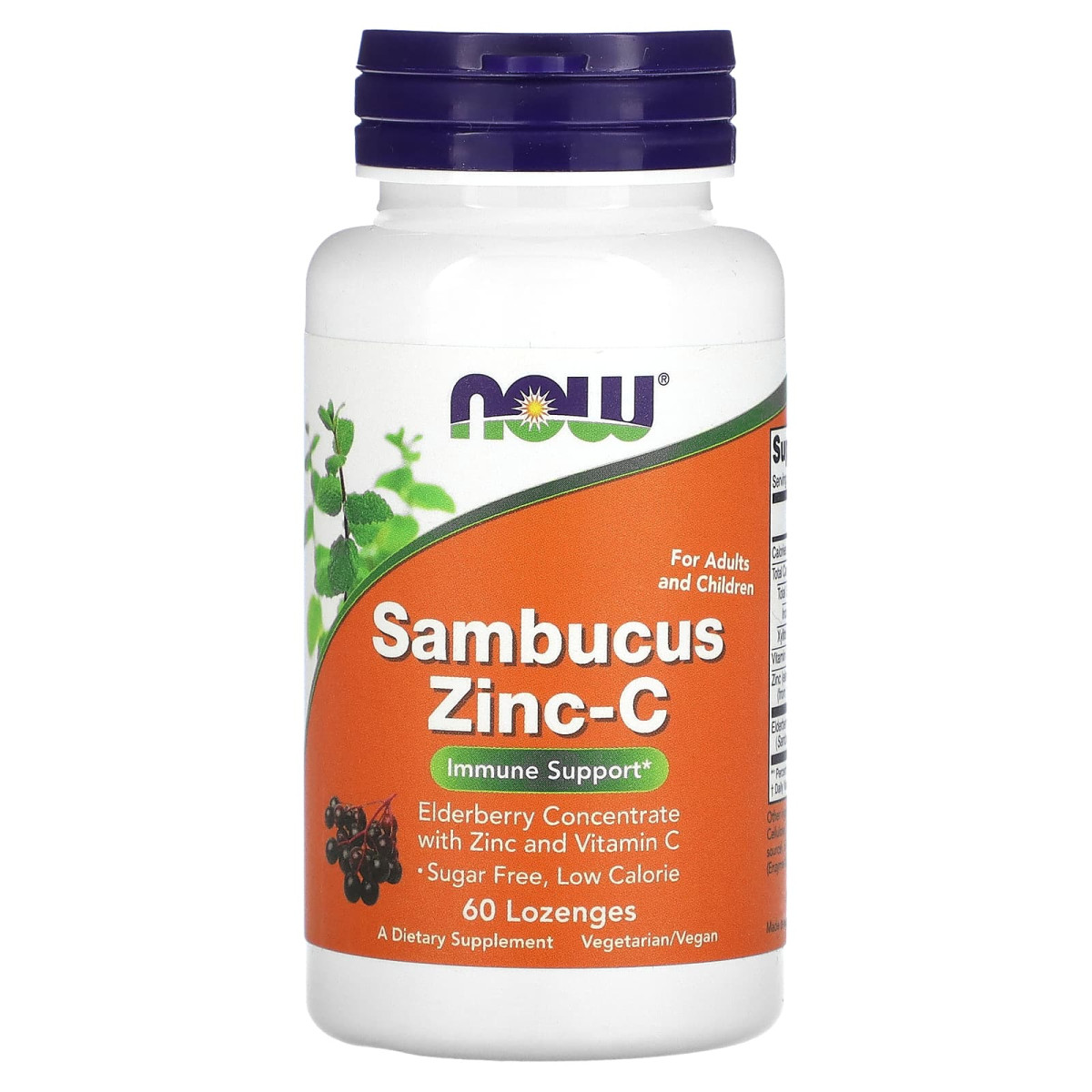 NOW Foods, Sambucus Zinc-C, 60 pastylek