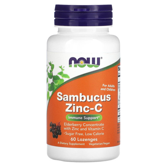 NOW Foods, Sambucus Zinc-C, 60 pastylek