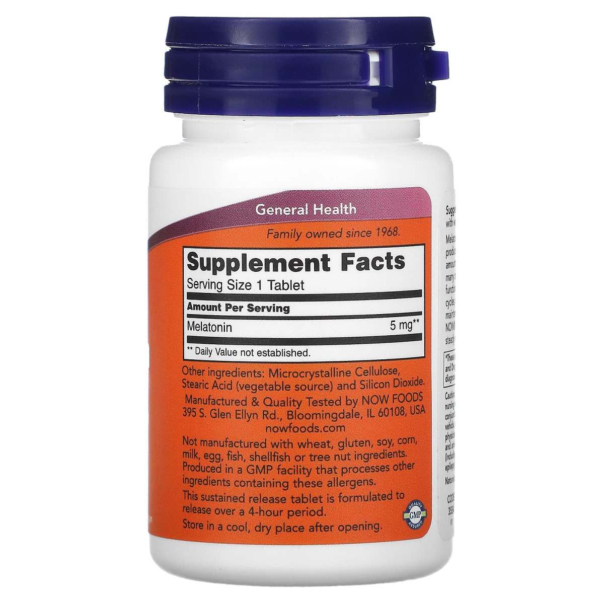 NOW Foods, Melatonina, 5 mg, 120 tabletek