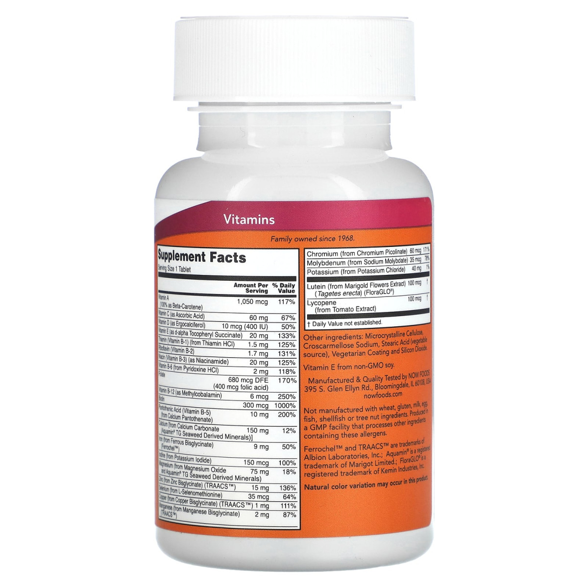 NOW Foods, Daily Vits, multiwitamina i minerały, 100 tabletek