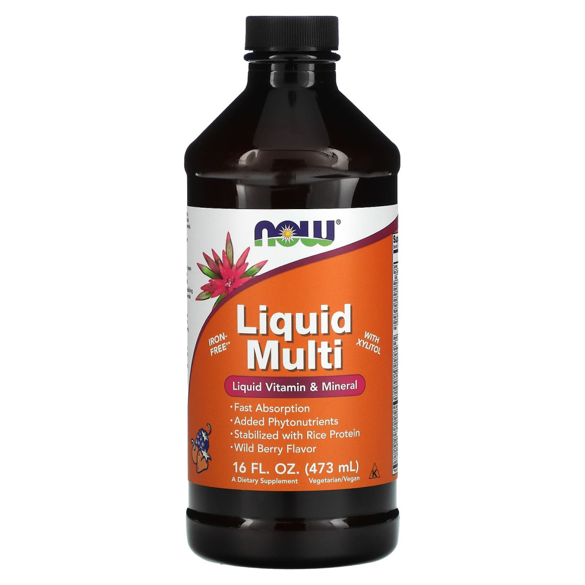 NOW Foods, Multiwitamina w płynie, Dzika jagoda, 473 ml