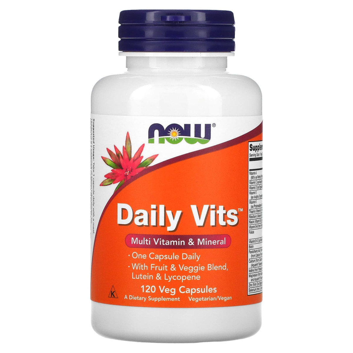 NOW Foods, Daily Vits, multiwitamina i minerały, 120 kapsułek roślinnych