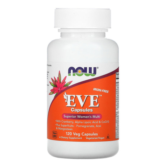 NOW Foods, Eve Capsules, Superior Women's Multi, bez żelaza, 120 kapsułek roślinnych