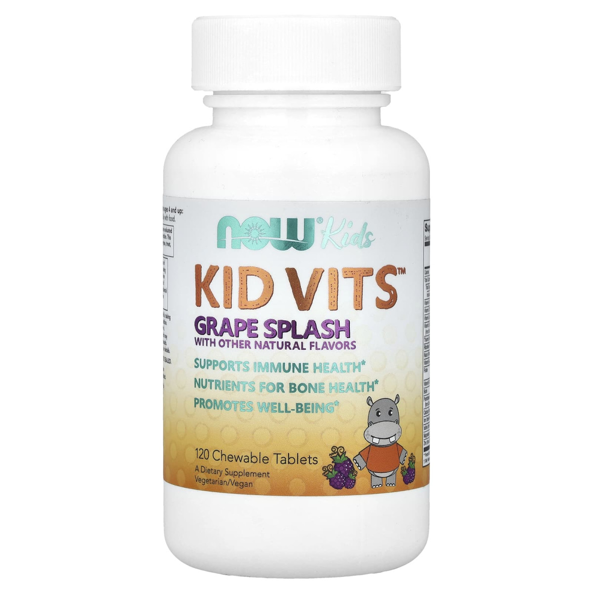 NOW Foods, Kid Vits™, nutka winogron, 120 tabletek do ssania