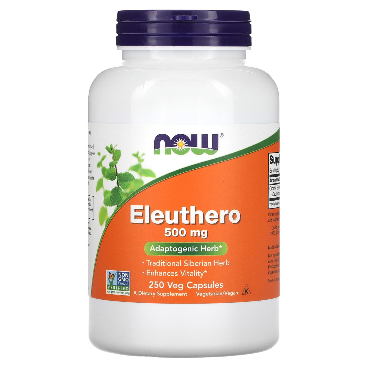 NOW Foods, Eleuthero, 500 mg, 250 kapsułek roślinnych