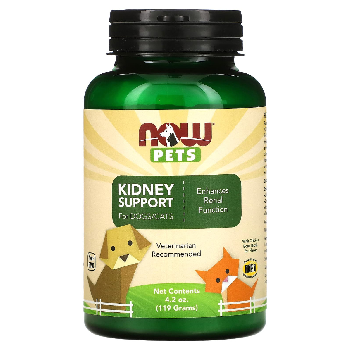 NOW Foods, Zwierzęta domowe, wsparcie nerek dla psów/kotów, 119 g
