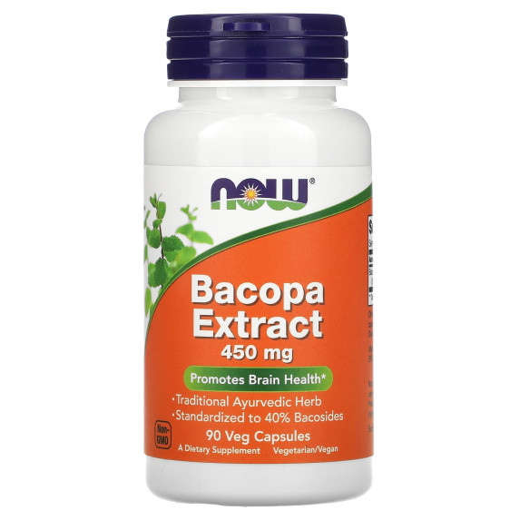 NOW Foods, Ekstrakt z bakopy, 450 mg, 90 kapsułek roślinnych