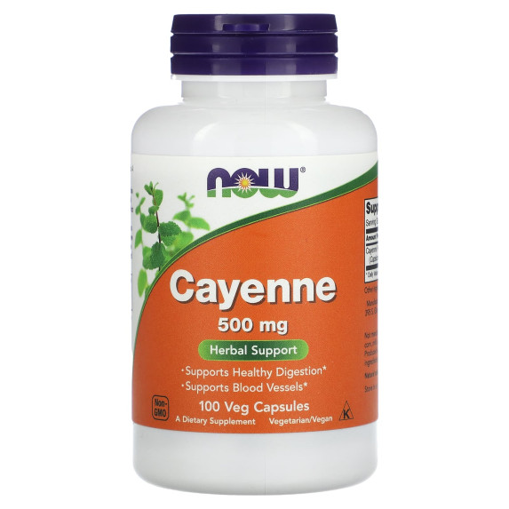NOW Foods, Pieprz cayenne, 500 mg, 100 kapsułek roślinnych