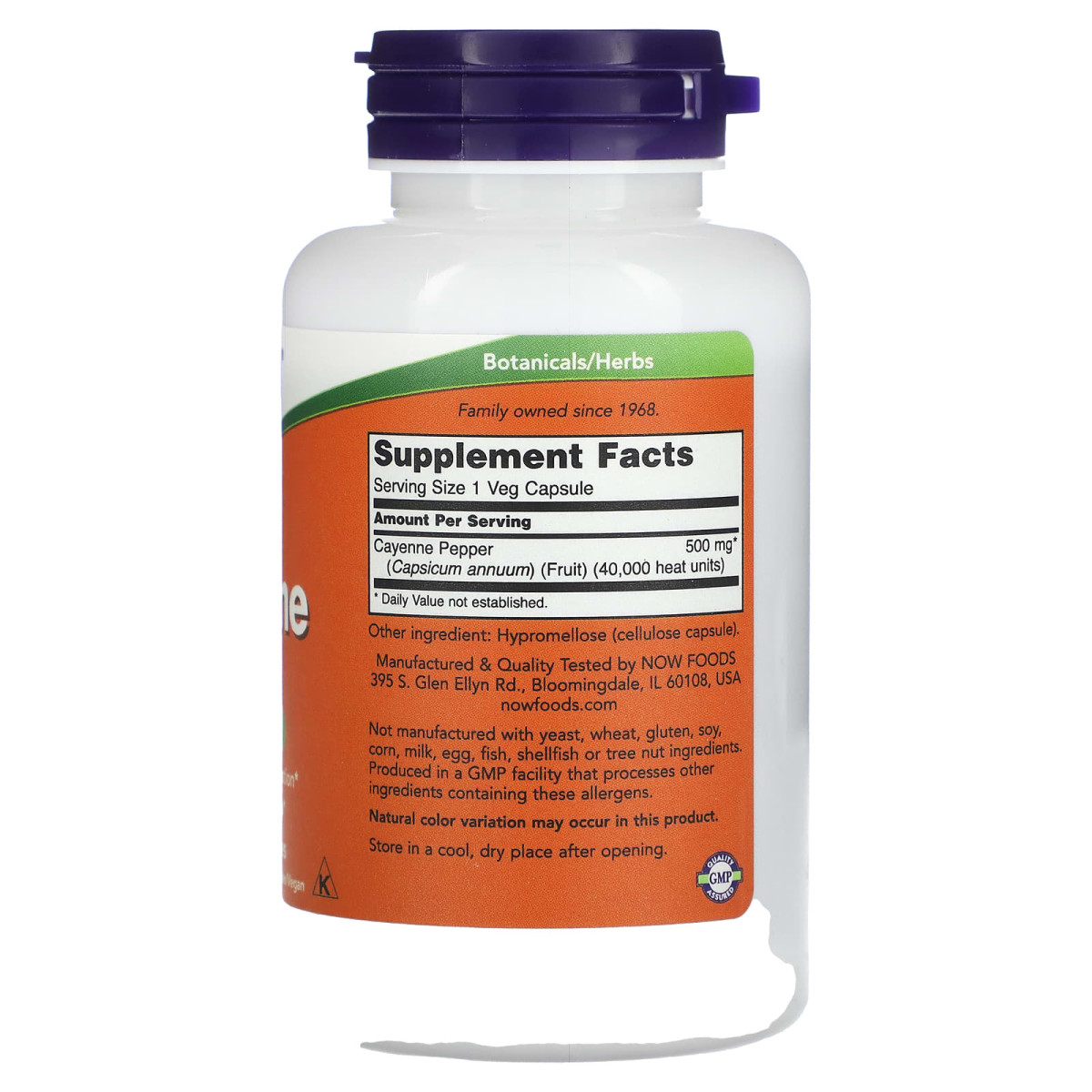 NOW Foods, Pieprz cayenne, 500 mg, 100 kapsułek roślinnych