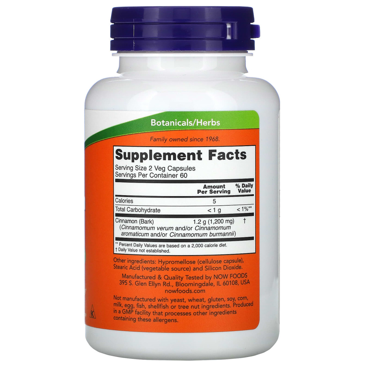 NOW Foods, Kora cynamonu, 600 mg, 120 kapsułek roślinnych