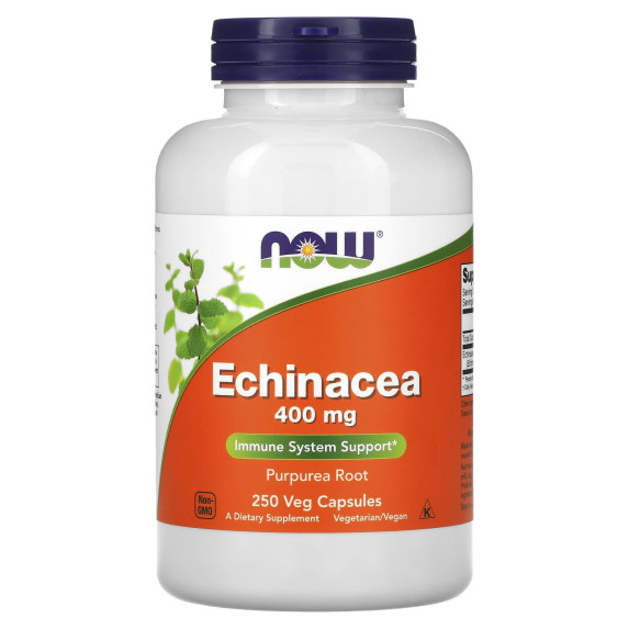 NOW Foods, Echinacea, 400 mg, 250 kapsułek roślinnych