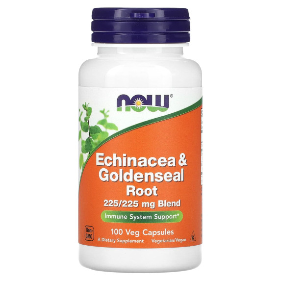 NOW Foods, Echinacea i korzeń gorzkowca, 225 mg, 100 kapsułek roślinnych (225 mg na kapsułkę)
