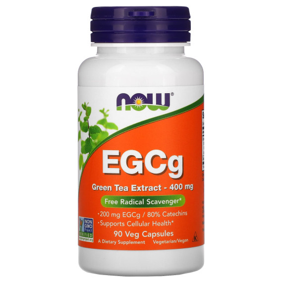 NOW Foods, EGCg, ekstrakt z zielonej herbaty, 400 mg, 90 kapsułek roślinnych